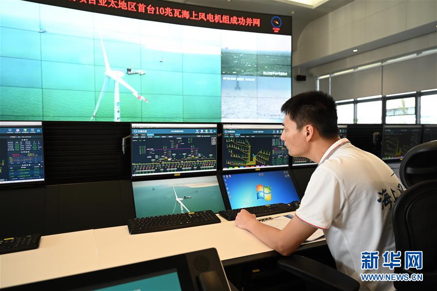تشغيل توربينات رياح بحرية بقدرة 10 ميغاوات بالصين