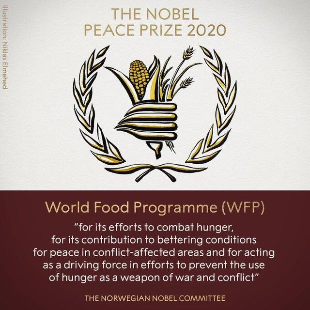 برنامج الأغذية العالمي يحصد جائزة نوبل للسلام لعام 2020