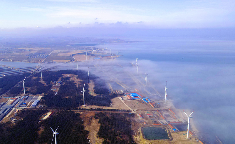 جزيرة دونغ تشو بشاندونغ، احدى أهم قواعد انتاج طاقة الرياح