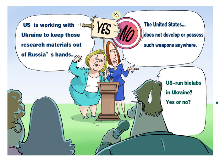 كاريكاتير: الأدوار الأمريكية في الأزمة الأوكرانية....... التستر على الحقائق في ظل وجود مختبرات بيولوجية تحوم حولها كل الشكوك