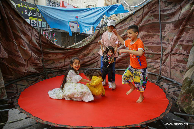 احتفالات عيد الفطر في مدينة غزة