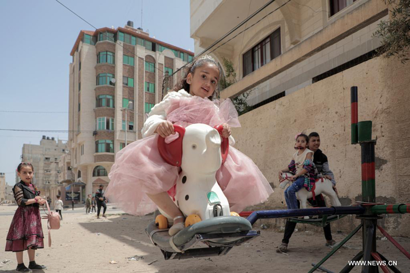 احتفالات عيد الفطر في مدينة غزة