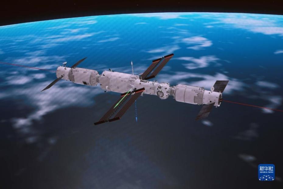 مركبة الشحن الفضائي الصينية تلتحم مع مجموعة المحطة الفضائية
