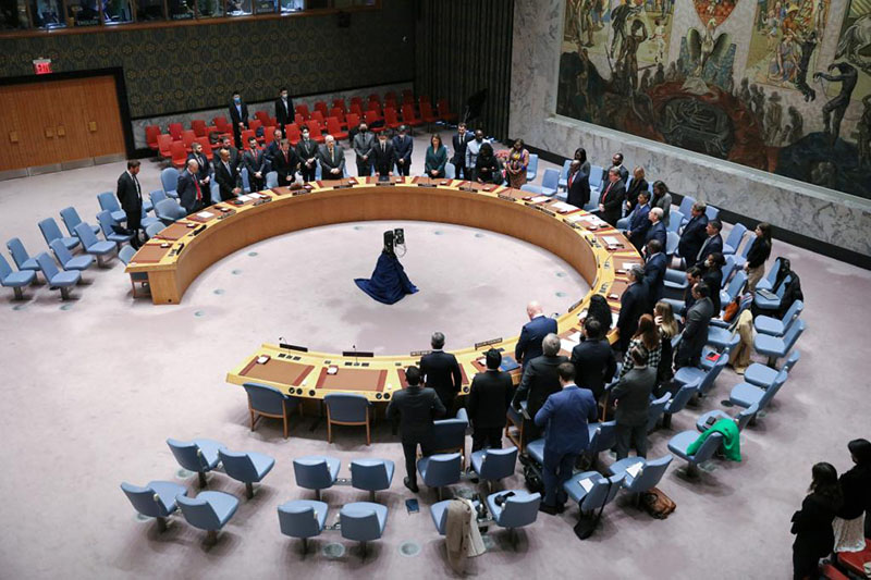 الصورة: دقيقة صمت في مجلس الأمن الدولي حدادا على الرئيس الصيني السابق جيانغ تسه مين