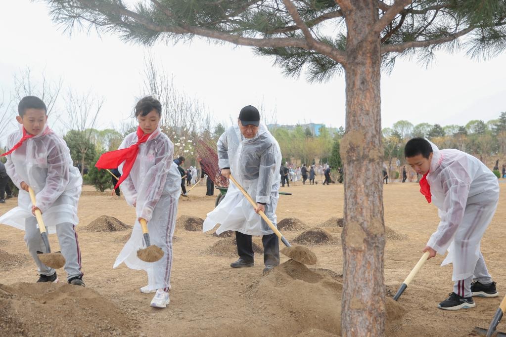 شي يزرع الأشجار في بكين ويحث على المزيد من جهود التشجير من أجل بناء صين جميلة