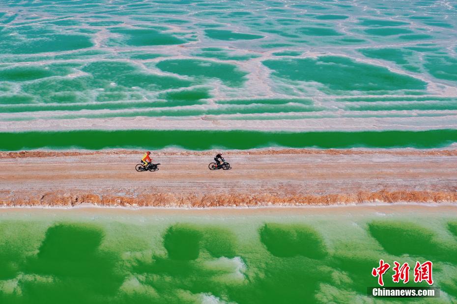 المباراة النهائية لتحدي هواة ركوب الدراجات الجبلية تقام على ضفة بحيرة الزمرد في تشينغهاي