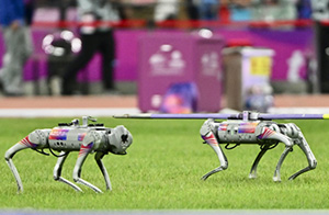 الكلب الآلي يجذب الانتباه في دورة الألعاب الآسيوية بهانغتشو