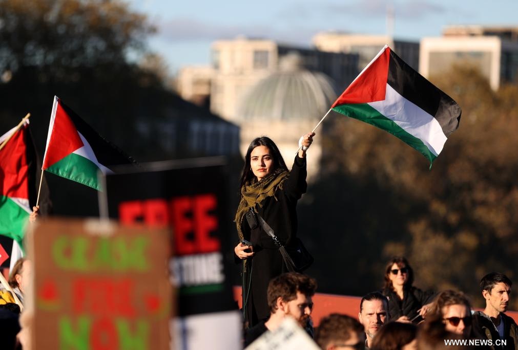 مظاهرة مؤيدة للفلسطينيين في لندن