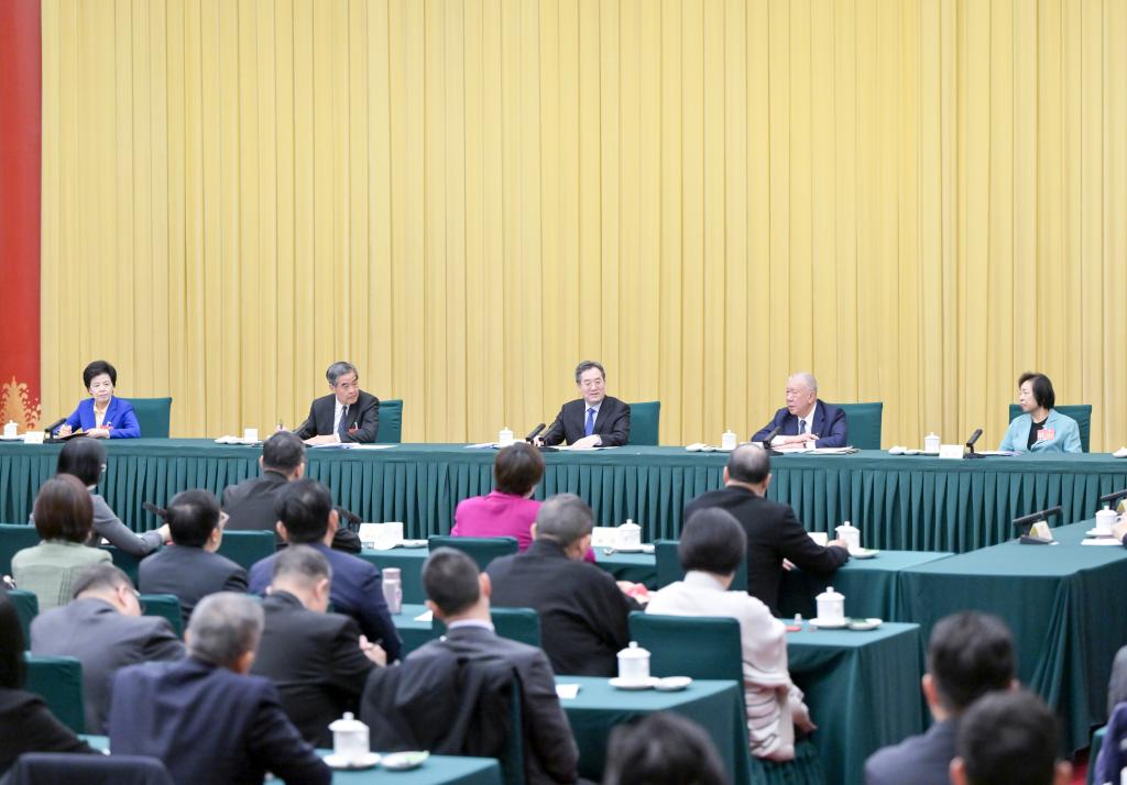 قادة صينيون ينضمون إلى نواب المجلس الوطني لنواب الشعب الصيني والمستشارين السياسيين في المشاورات والمناقشات