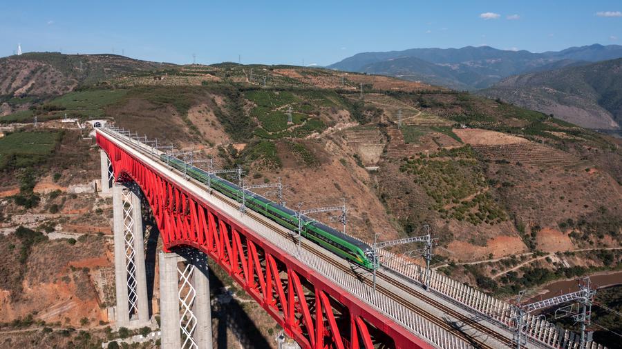 خط سكة حديد الصين-لاوس يتعامل مع 1.38 مليون طن من الواردات والصادرات في الربع الأول من العام الجاري