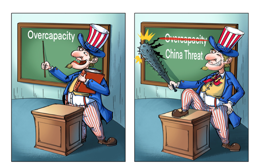 الكاريكاتير: نظرية "القدرة الإنتاجية الفائضة الصينية" نسخة حديثة لنظرية "التهديد الصيني"
