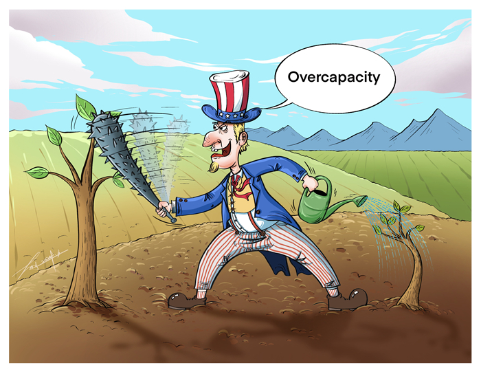 كاريكاتير: "نظرية القدرة الإنتاجية الفائضة لدى الصين" .. ابتكار امريكي يضاف الى قائمة " المعايير المزدوجة"