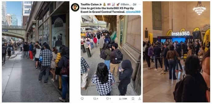 صفوف طويلة منذ وقت باكر في نيويورك لشراء كاميرا صينية