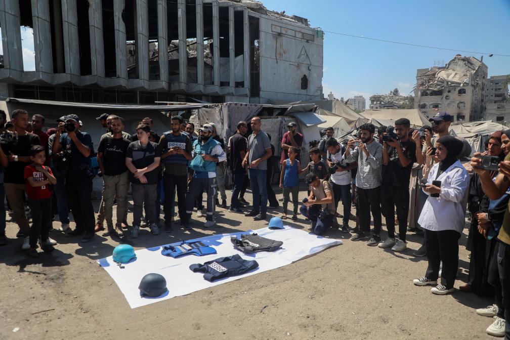 وقفة تضامنية لنقابة الصحفيين الفلسطينيين في غزة