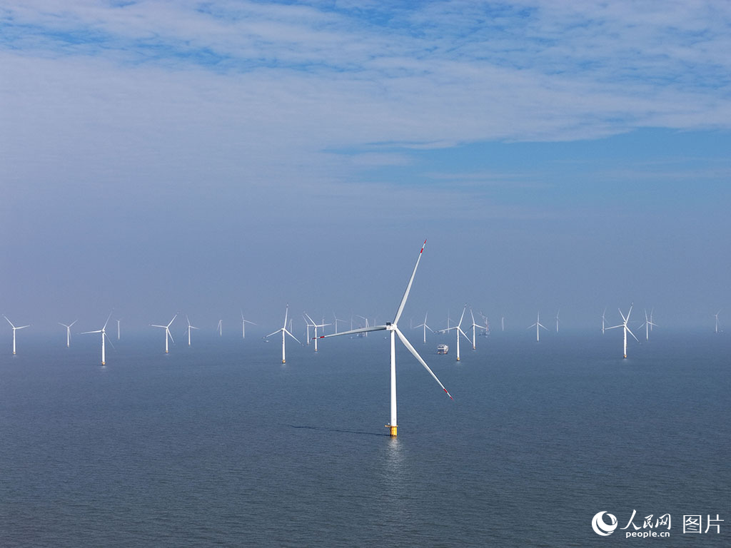 الصين تربط أبعد مشروع لطاقة الرياح البحرية بشبكة الكهرباء