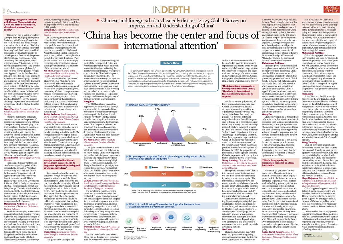 باحثون عرب يناقشون تقرير المسح العالمي 2025 حول صورة الصين الدولية