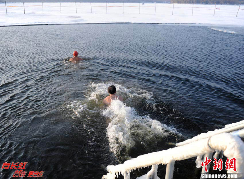 السباحة الشتوية، مناظر فريدة في شمال الصين  (5)