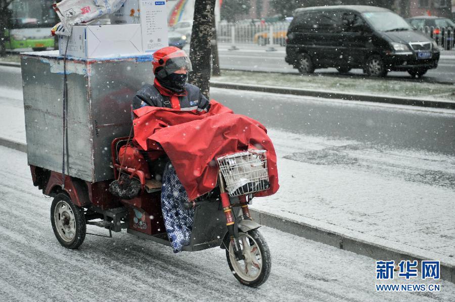 الثلوج الكثيفة تهطل على بكين  (30)
