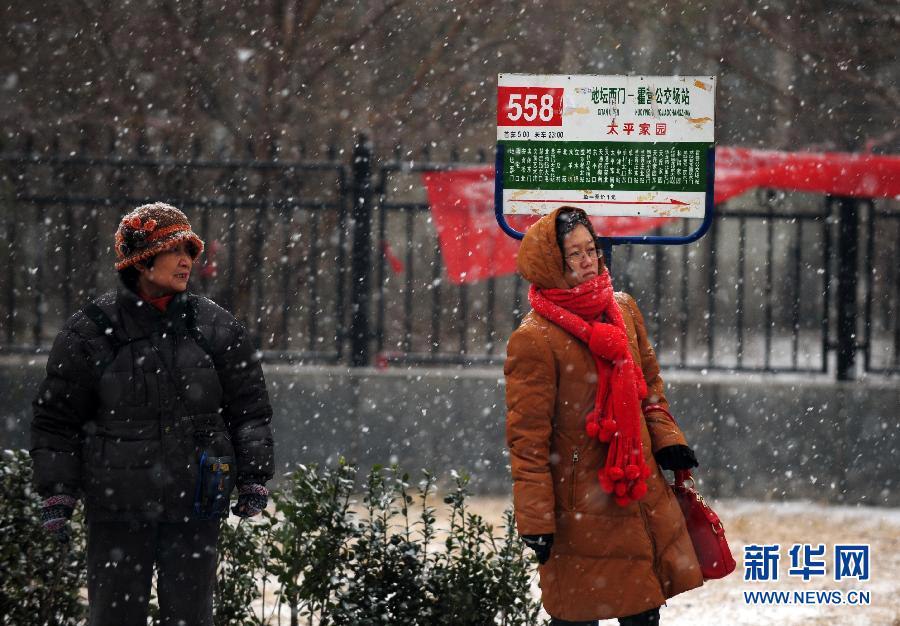 الثلوج الكثيفة تهطل على بكين  (23)
