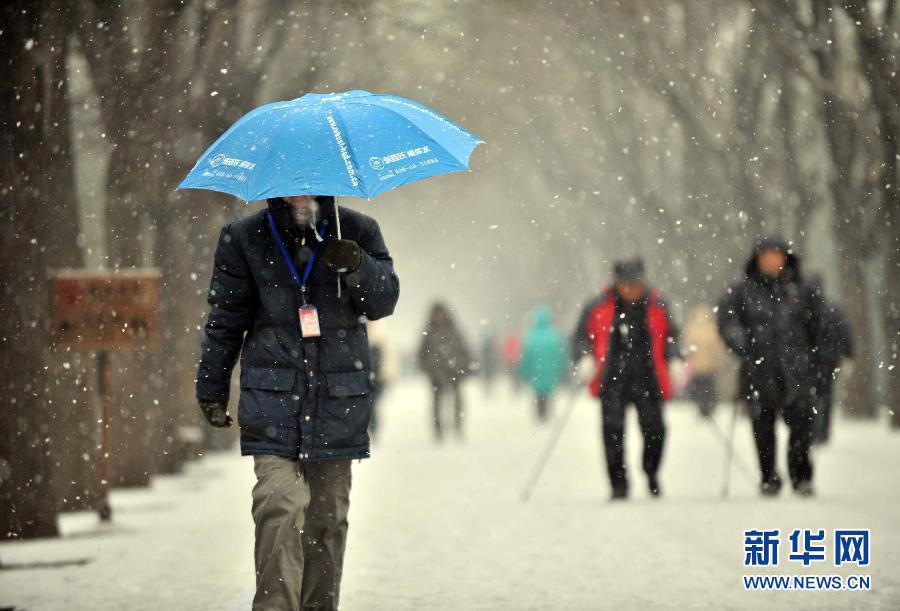 الثلوج الكثيفة تهطل على بكين  (18)