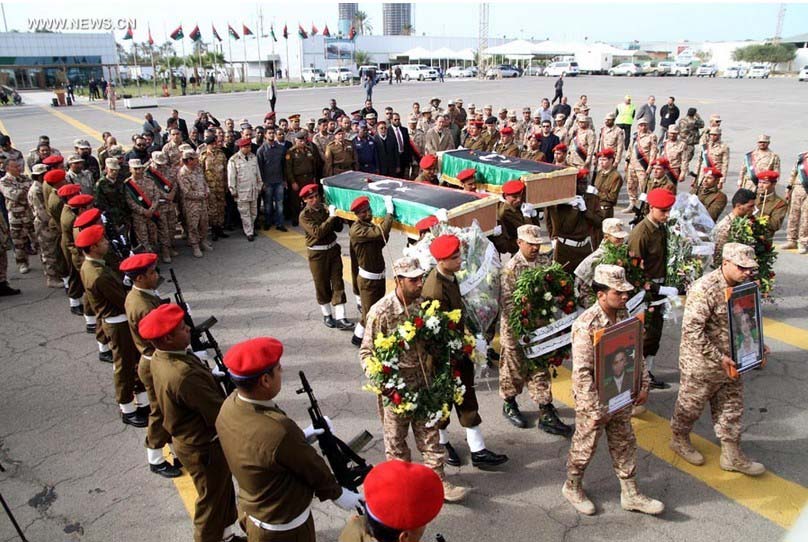 وزارة الدفاع الليبية تنظم حفل تأبين لثلاث ضحايا من عناصر الجيش الليبي