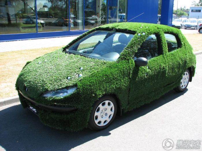 السيارات "الخضراء" الفريدة المكسوة بالعشب تظهر على الطرقات  (5)