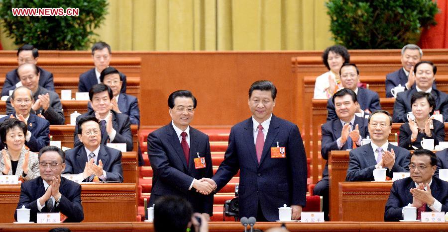 انتخاب شي جين بينغ رئيسا لجمهورية الصين الشعبية ورئيسا للجنة العسكرية المركزية لجمهورية الصين الشعبية (5)