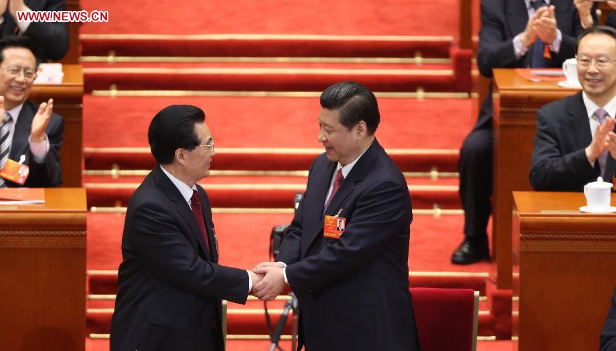 انتخاب شي جين بينغ رئيسا لجمهورية الصين الشعبية ورئيسا للجنة العسكرية المركزية لجمهورية الصين الشعبية (4)