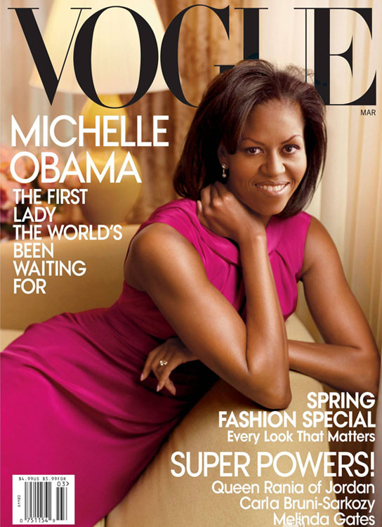 السيدة الأميركية الأولى ميشيل أوباما تزين غلاف مجلة فوج