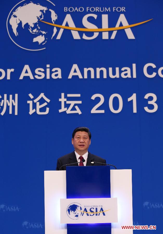 الرئيس الصيني يلقي كلمة في مراسم افتتاح منتدى بوآو الآسيوي (2)