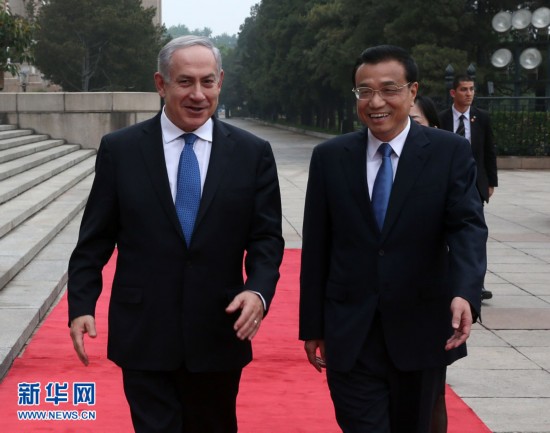 رئيس مجلس الدولة الصينى يجتمع مع رئيس وزراء اسرائيل ويحث على التعاون 
