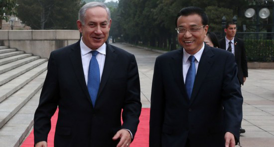 رئيس مجلس الدولة الصينى يجتمع مع رئيس وزراء اسرائيل ويحث على التعاون 