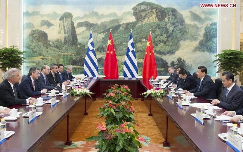 الرئيس الصيني يلتقي رئيس الوزراء اليوناني ويدعو الى شراكة أقوى بين البلدين