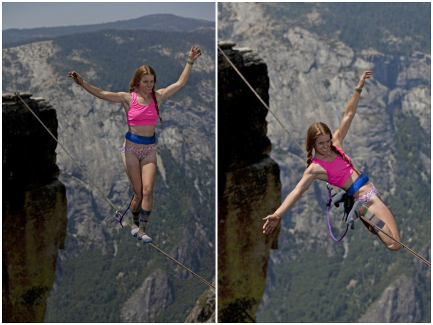 صور مذهلة جدا! الحركات الصعبة للنساء على الحبل على إرتفاع ألف متر (6)