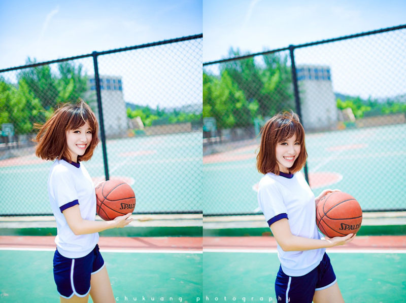 فتاة جميلة تلعب كرة السلة (4)