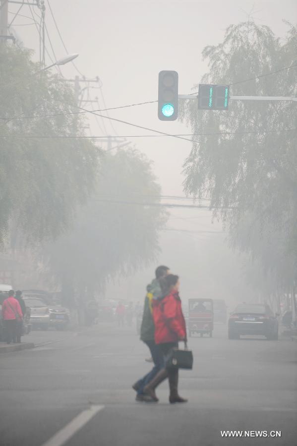 الضباب الدخاني يغلق المدارس والطرق السريعة في شمال شرقي الصين  (4)