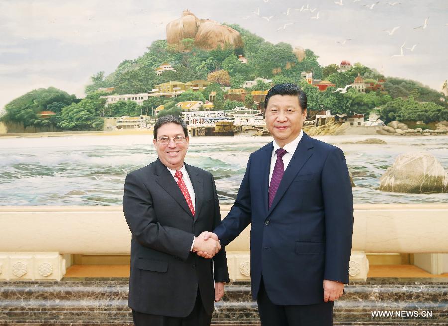 الرئيس الصينى يجتمع مع وزير خارجية كوبا 