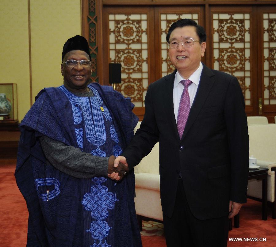 كبير المشرعين الصينيين يلتقي برئيس الحزب الحاكم في نيجيريا 