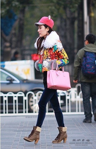 أزياء شوارع بكين: حسناوات يشكلن منظرا جميلا في الشتاء (5)