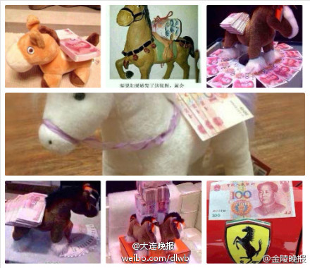صور ظريفة:" الحصان فوقه نقود " يحرز شعبية كبيرة على الانترنت فى الصين (15)