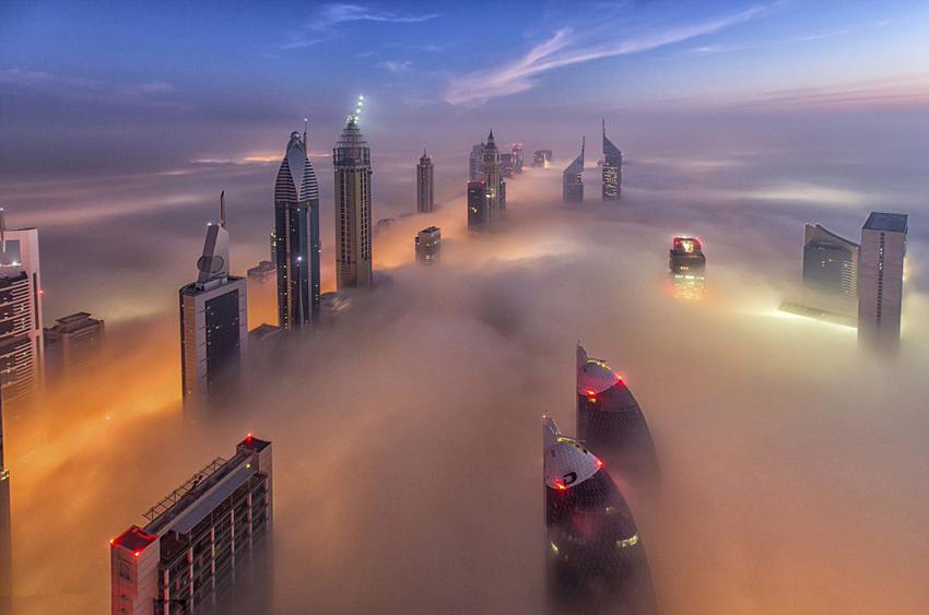 ظهور نادر لمنظر بحر السحاب في دبي  (4)