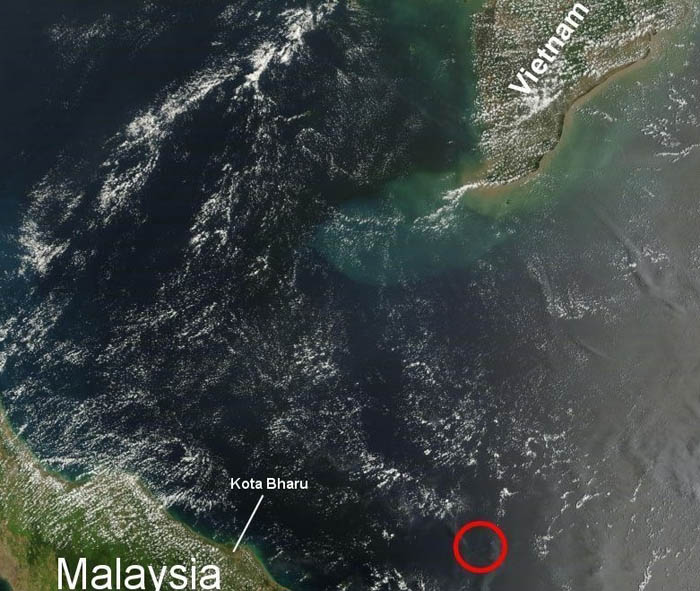 ناسا تنشر صور أقمار صناعية للمنطقة البحرية التي اختفت فيها الطائرة الماليزية