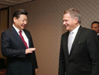 اجتماع رئيسي الصين وفنلندا فى هولندا
