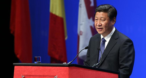 الرئيس الصيني يتحدث عن الحضارة الصينية فى كلية أوروبا 