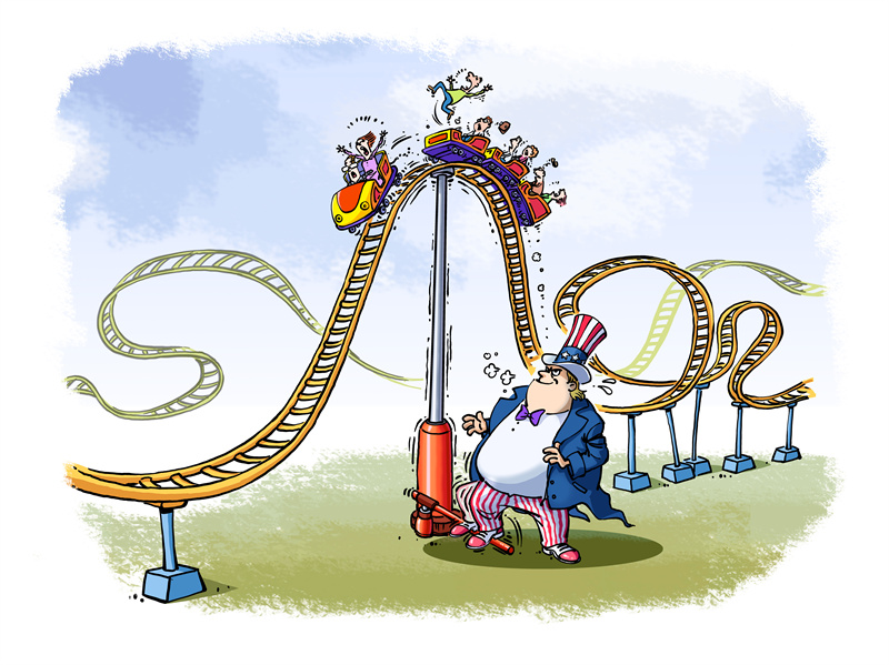 كاريكاتير: السياسات الجمركية الأمريكية تربك استقرار الاقتصاد العالمي